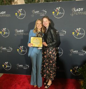 Brit Morgan Instagram - It was so special to see our short film on the big screen for the first time at @ladyfilmmakers festival. I’m thinking so much about all the people who made it possible to get to this point. So many favors and people who donated their talent or money or time. An insanely talented crew and a cast of actual superstars. I feel like I hit the jackpot, especially for my first time directing. 

There were a lot of firsts in this project. My first time directing and @emilyanneburton first time writing/starring in a film. You can only say it’s your first time once so in honor of that…I’m so grateful for all the strangers, friends and family who have invested and supported us filming something of our own. Who had faith and trust in us even if we wobbled or answered a question with “I don’t know” or “what do you think”. 

One of the greatest gifts in the world is getting to tell our own stories. And to do it with people you love outside the machine of hollywood is just beyond. 

Thank you @ladyfilmmakers  for the most incredible festival experience and for the honorable mention. And congrats to our love @leahmlewis for winning Best supporting actress!!

Special special thanks to @tengstagram @_johnfitzpatrick @mustardcookies @hannah.vandijk @kierstenelizabeth @loscarrillosproductions and @nataliemoralesloves who I couldn’t imagine doing this without. 

And of course to @kimmyerin for the suit of my dreams. 
 
🩵✨💕