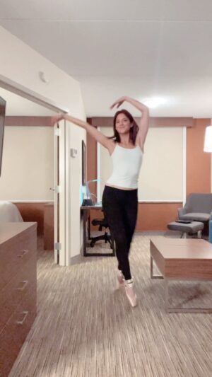 Brittany Underwood Instagram - When they tell you not to even try pointe cause it’s too hard and you might hurt yourself but you take everything as a challenge and do it anyway 🤣 #day3pointeshoes and don’t worry I’m being careful!! Lol