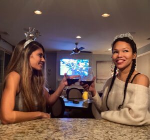 Brook Kerr Instagram - Cheers to 2021! Reunited with my boo @lindsaynhartley to ring in the new year! 🎉🎊✨