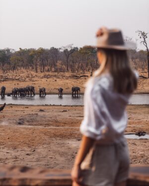 Brooke Bruk-Jackson Instagram - Our favorite safari style? 
•
Laid back and comfy but always chic. 
•
When you join us at Khulu Bush Camp, you never know when a photo op with the Presidential Herd of Elephants may present 📸

📸 @rachelrebibo 

#safarichic