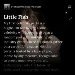 Brooke Lyons Instagram - Oh hi. I made a Substack. I’ve been having a lot of fun creating this offering, and now I’m ready to share it with you. ✨ What the hell is a Substack? It’s a blog. A newsletter, if you like. Mine’s mostly narrative nonfiction with a focus on experiences in Hollywood, memory & identity, womanhood & motherhood, and assorted existential musings.⁣
⁣
Why this? Why now? ✨ Head over to the ABOUT section. It’s all there.⁣
⁣
Wait, who are you and what’s your deal? ✨ Read AN INTRODUCTION. That covers it.⁣
⁣
What should I read first? ✨ MY 20TH L.A.NNIVERSARY is a good representation of my vibe, so you can decide whether it’s for you.⁣
⁣
What else? ✨ If you want to know about Hollywood, read LITTLE FISH. If you’re a mother, read BEACH DAY. If your family’s a little dysfunctional, read ROSE-TINTED. If you like witch shit, read WITCH MOMMY PLANS A CLASS PLAYDATE.⁣
⁣
Do I have to pay? ✨ Nope! You can read without subscribing, or subscribe for free. You can also choose a paid subscription if you want the podcast version & other extras.⁣
⁣
That’s all for now. Link in bio. Sending you love.