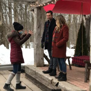 Brooke Nevin Instagram - If you want to eat pancakes after watching this movie, I'll feel like we did our job!

SWEET AS MAPLE SYRUP airs in Canada tonight at 8pm on @city_tv 

And, for US viewers, now streaming on @byutv 

Honestly, the sweetest thing about this movie was the cast & crew. And getting to film on location in Quebec at family-owned Cabanes À Sucres was pretty special.