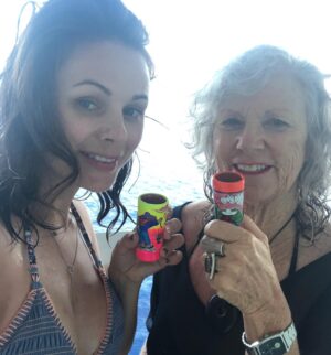 Brooke Williams Instagram - The most radiant beautiful queen holding small anxious jellyfish 😂. And not much has changed! Happy Mother’s Day Mum. You are the best human and I love you so much. Also, sheesh I have a lot of photos of us drinking. Thank you for putting up with me Mama. See you soon ❤️