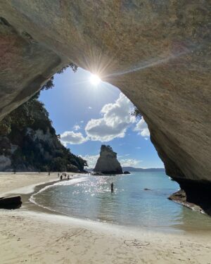Brooke Williams Instagram - The most glorious time. #coromandel #beautifulnewzealand #purenz #cathedralcove