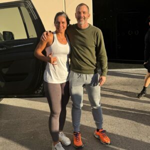 Bryan Callen Instagram - Tulsi Gabbard and I at @pfc_crossfit in Las Vegas. Veteran, Politician, great human and in way better shape than me (hence the quad cramp in the last picture).