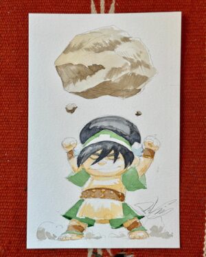 Bryan Konietzko Instagram - Here are the other 4 watercolor sketches I did for the charity auction benefitting the National Multiple Sclerosis Society this coming weekend at @animeboston 💦🐠💦 These are all on 5.5” x 8.5” Strathmore cold press. @mike_dante_d and I also signed some Avatar stuff for the auction. I don’t have any info yet on if/how you might be able to bid remotely but I’ll share it when I do. #avatarthelastairbender #sokka #toph #momo #aang #katara #animeboston2023 #nationalmssociety #charityauction