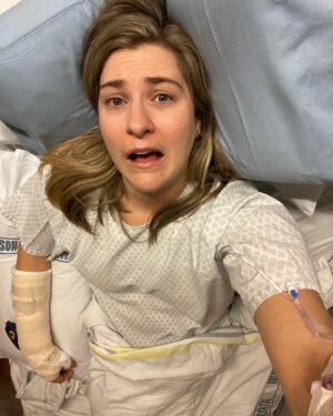Brynley Stent Instagram - Hard launch of me and my broken wrist. We met in the winter of 2023 when I was writing at Shortland street and slipped on some wet grass while playing the fool 🤡. Huge thanks to the real nurse @_aliswan_ , and fake nurses at Shorty for looking after me after I fainted, and to all the actual medical staff at Waitakere and AKL hospitals for being legends even when royally understaffed. Loved the free nangs A  . Special shout out to my ride or die @chrisparker11 for being by my side the whole time and distracting me while two men literally pressed and pulled my wrist into place.