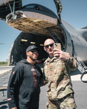 Bubba Wallace Instagram - Bubba Wallace spent some time at the Dover Air Force Base ahead of this weekend’s race in Delaware. We appreciate the time the U.S. Air Force spent with us and hope to go as fast as Xfinity. #FlyFightWin #ForwardTogether