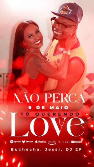 Buchecha Instagram - To Querendo Love, meu som em parceria com a @mcjessi_ chega nos aplicativos de música a meia noite do dia 9. O clipe, no meu YouTube, chega um pouquinho depois, às 11h da manhã da quinta também! Só vem junto que é sucesso ⚡⚡⚡ #lançamento #musica #love #batidão