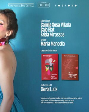 Caio Blat Instagram - ÚLTIMOS INGRESSOS! ✨ 

Separe o look, capriche no brilho: no dia 3 de julho, às 20h, a Companhia das Letras (@companhiadasletras) e a Fósforo (@fosforoeditora) convidam para uma festa única & imperdível: o lançamento de “Tese sobre uma domesticação” e “A viagem inútil”, de Camila Sosa Villada (@camilaomara), no Cineclube Cortina (@cineclubecortina). 

💃🏼 Com trechos dos livros lidos pela própria autora (que também é atriz) e pelos atores Caio Blat (@caio_blat) e Fabia Mirassos (@fabiamirassos), dirigidos pela atriz e diretora Maria Manoella (@_maria_manoella), e com a DJ Carol Luck (@carolluck) esquentando a pista, a noite promete.

São três os tipos de ingressos, que já estão à venda na plataforma Sympla:
– Apenas entrada: R$ 40,00 (  taxas);
– Entrada   1 dos livros à sua escolha: R$ 80,00 (  taxas);
– Entrada   os 2 livros lançados no evento: R$ 100,00 (  taxas).

🎟️ Garanta seu ingresso em bit.ly/camila-sp.

Importante: não teremos venda de ingressos no local.