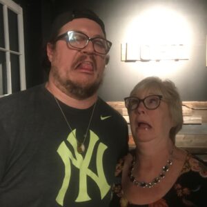 Cameron Britton Instagram - #umbrellaacademy fans know how to get silly, so it was great to see a #mindhunter fan do the same! And even better hanging with a #mom at my theatre on Mother’s Day! Thanks Mary! #mothersday #netflix #emmasmom #loftensemble