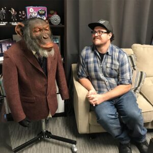Cameron Britton Instagram - Teach me, Pogo. Teach me your ways. #umbrellaacademy #pogo #chimpanzee #netflix #wisdom #nicecoat