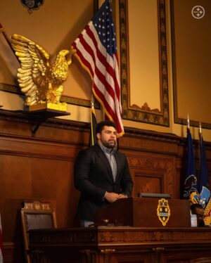Cameron Heyward Instagram - Today is Cam Heyward Day!

This morning, @city_pittsburgh & @mayoredgainey honored @camhey97 for his dedicated service to the city and being named the 2023 Walter Payton NFL Man of the Year.