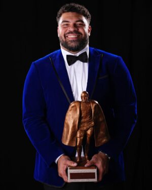 Cameron Heyward Instagram - This is the greatest honor of my life. An honor made possible by the support of so many people. It really did take a village to bring me here. 

Thank you to the NFL, Nationwide, Nikki and Eileen at The Heyward House, and the entire Steelers organization: Mr. Rooney and his family, my teammates, Coach Tomlin, and Steeler Nation.

I wouldn’t be here without my family, my rock. My mom is a true force of nature. Thank you to my grandparents, my brothers, my wife, and my kids, who inspire me to be the best version of myself on a daily basis. And even though he is no longer physically here with us, my dad continues to guide me throughout my life.

My dad wore #34. Ever since he died, I always felt #34 was next to me, helping me overcome every challenge and grab every opportunity. Turns out, another #34 is right there with him — inspiring me to help as many people as possible and to encourage others to do the same. Walter Payton understood better than anyone that while we make a living by what we get, we make a life by what we give.  
 
Special thank you to the Payton family. This award is a testament to the wonderful work that Walter did and that you continue to do in his name. Through the Walter and Connie Payton Foundation, Connie, Brittney, and Jarrett are carrying on Walter’s legacy of helping those less fortunate, especially children.  

To the entire team of Man of the Year winners and finalists running along with me… we’re all in this together. Thank you all for the positive impact you are making on your communities.  As Connie likes to say, “We are all blessed to be a blessing.”
  
To every kid who is hurting, struggling, or going through something you will always have me in your corner. This award is for you. God bless you, and thank you all.