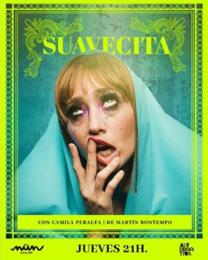 Camila Peralta Instagram - El 8 de JUNIO estenamos @suavecitalaobra en @nunteatrobar

Ke nervios y ke emoción!
El texto que escribió Martín es maravilloso y su mirada como director es tan sincera y generosa que el proceso de ensayos fue de los más hermosos que viví.
El equipo que se armo es perfecto, y me emociona trabajar con toda  esta gente talentosa y amorosa. 
 

SUAVECITA funda un mito. Una fantasía marginal y pegajosa. En el hospital donde
trabaja el rumor corre a sus espaldas. Erotismo, ciencia ficción y misterio se
mezclan en su relato mientras descubre que su don es más grande de lo que
imagina.

Dramaturgia: @martin.bontempo
Actúa:@camilasicamila
Asistencia de dirección: @camilu.miranda
Dirección de arte: @urcistaro
Diseño de maquillaje: @byadamefron
Diseño de luces: @chaco_cma
Música: @gerseverina	
Fotografía: @irishsuarez
Diseño gráfico: @karinitahache
Supervisión dramatúrgica: @nachobardolone
Producción ejecutiva: @alejandramenalled
Producción general: @nunteatrobar
Dirección:@martin.bontempo