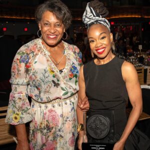 Camille A. Brown Instagram - I was honored to receive The Transformative Award from @harlemstage on Monday night. A very special THANK YOU to Pat Cruz and Harlemstage for this recognition and @mslachanze for presenting me with the award!!! The organization has supported my work for 20 years! In 2004, I was 24, a dancer with @evidencedance , and about to present one of my earliest works for Harlemstage’s E-moves series called, Shelter of Presence. I dedicated the award to 5 women ,who throughout their time with Harlemstage, held space for me so that I was able to indeed transform- Pat Cruz, @simoneeccleston @divinegoodwine Felicia Swoope, and Charmaine Warren. Much love and gratitude to these women!
Congratulations to @indiraetwaroo on being the new Artistic Director of Harlemstage! Harlemstage   Indira Etwaroo - Amazing news!!!

Photos 

1 LaChanze and Pat Cruz by Marc Millman
2 LaChanze by Marc Millman
3 Indira Goodwine- Josias by Joe Russo
4 Simone Eccleston 
5 Rickey Tripp
6 Carrie Mae Weems by Marc Millman
7 Bill T. Jones by @gettyimages John Lamparski 
8 District Attorney Alvin Bragg, Jamila Ponton Bragg, and Lorraine Brown by John Lamparski 
9 by Marc Millman

Make up by @harristevenb 
Styled by @jakesokoloff