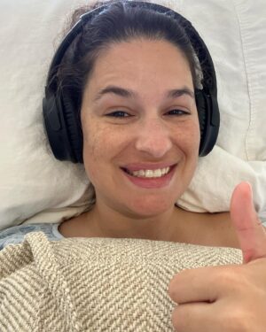 Cara Santa Maria Instagram - Today in three images (but this captures the last two months and next three of my life). 
.
After an abnormal pap (abnormal glandular tissue—not the more common squamous), I had my first ever surgery and my first experience under general anesthesia. My gynecologist performed a LEEP, endocervical curettage, and D&C (yes a D&C is also commonly used for abortion but it’s an amazing multi-use procedure! Mine was for biopsy and pathology purposes). The bad news is it came back adenocarcinoma in situ—cancer of the endocervix, often called “stage zero.” The good news is it is incredibly treatable. The bad news is treatment is a total hysterectomy (cervix, uterus, and Fallopian tubes). The good news is I got to keep my ovaries. 

The posted photos are from that very procedure today. The first is before, then after the IV and draw, then in recovery. I’m home now. I’m doing pretty well, considering the circumstances. The pain is pretty intense but I’m 💪💪💪.

I want to thank all of my friends and family for their love and support, my listeners for their incredibly kind messages, and most of all, Ash, for taking such good care of me even when I’m being obnoxious (I’m only calling you that bc I know you hate it). 

Love you all. And an extra special hug to anyone with or without a uterus who is dealing with the fall out and complicated emotions of the overturn of Roe vs. Wade. I’m with you, ladies, trans men and women, intersex, gender non-binary, and non-conforming folx. We’ve got this 💪