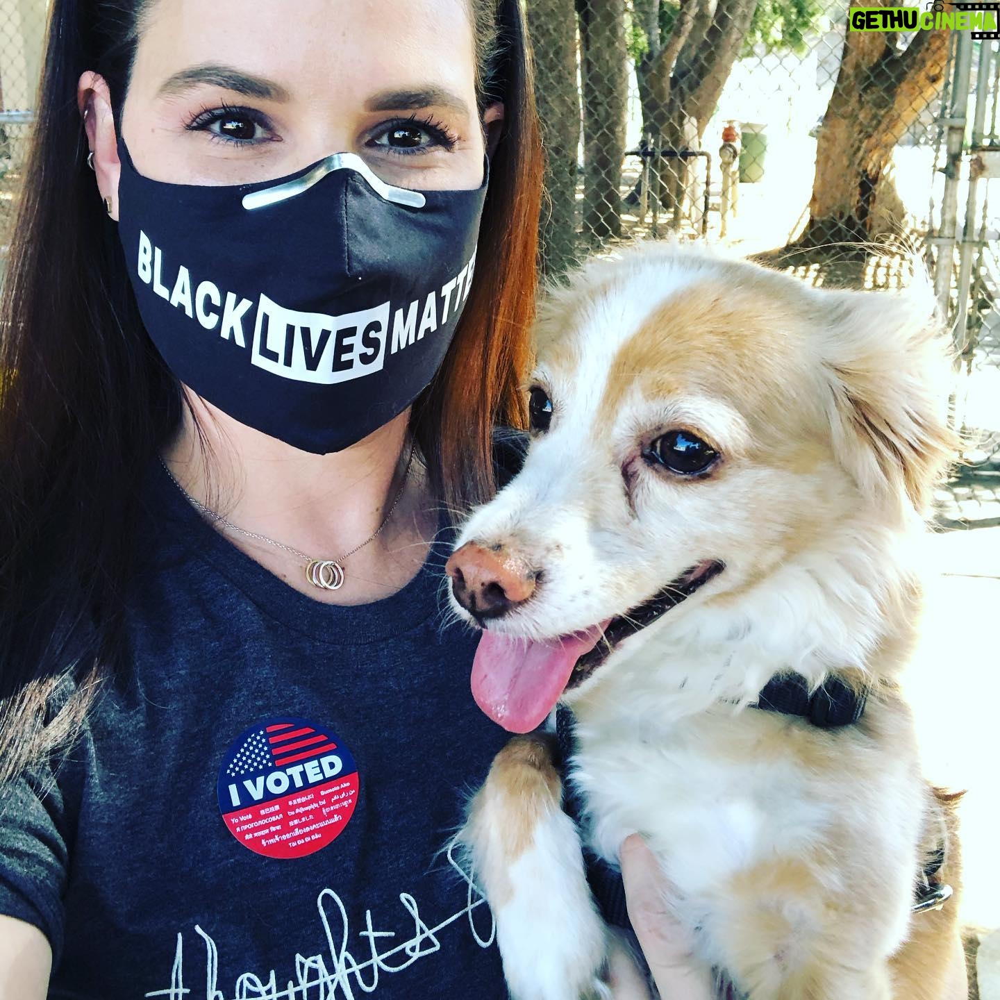 Cara Santa Maria - 2K Likes - This is the big one, folks. #ivoted. Did you? Killer joined me to cast my ballot in an official box in Los Angeles. My mask and t-shirt probably tell you everything else you need to know šš³šŗšø
