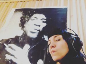 Carla Azar Instagram - recording secret things with jimi behind me. #jimihendrix 🥁