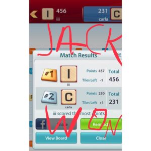 Carla Azar Instagram - in my defense... the worst letters a human could repeatedly get in one game. 🎻 *played on my phone #scrabble