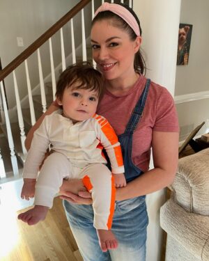 Carlee Baker Instagram - This Halloween I went as the love of Beckett’s life - @msrachelforlittles 💙 and he went as a DIY Cassian Andor on Narkina 5 — you know, every baby’s dream costume 😂 #andor #cassianandor #msrachel