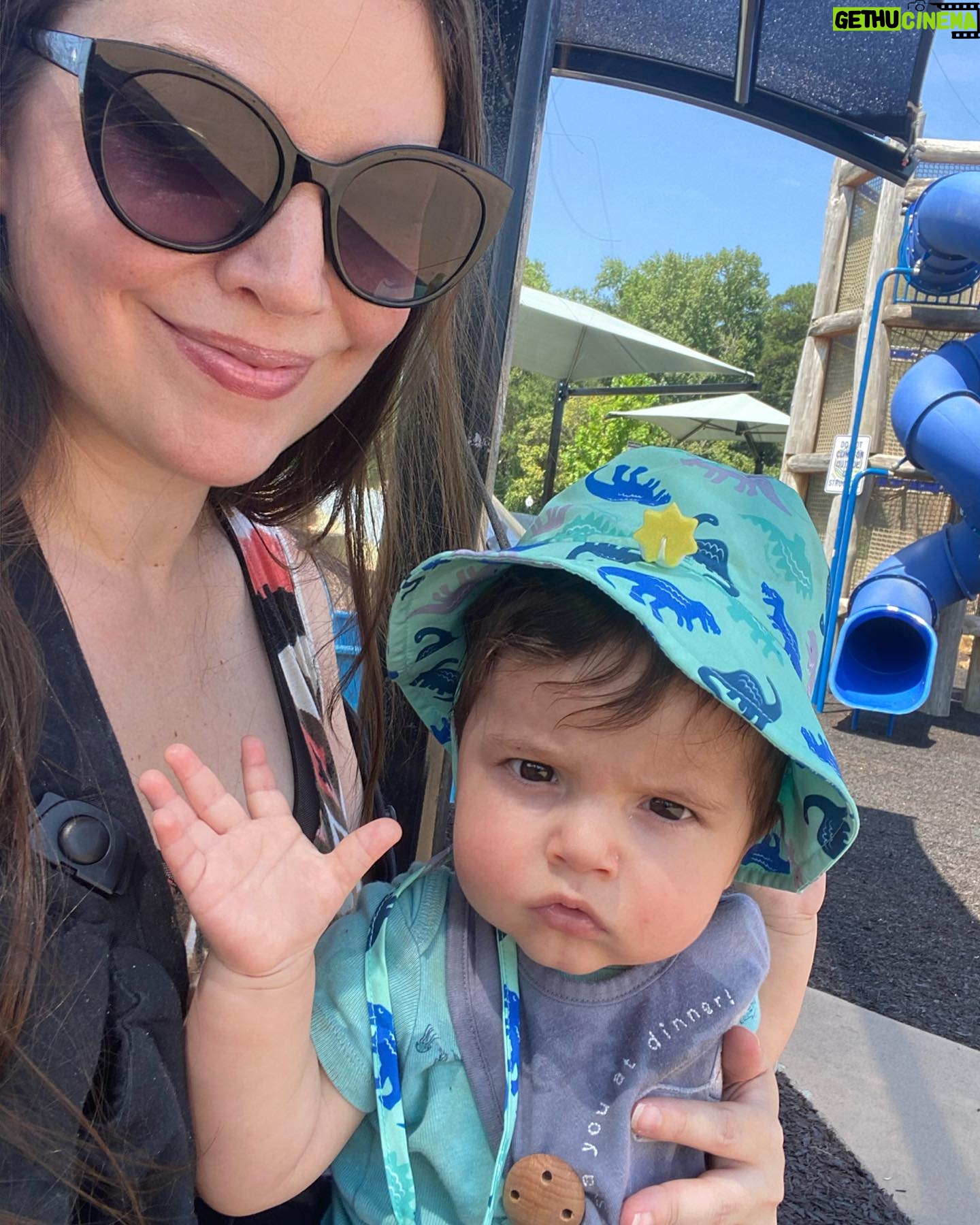 Carlee Baker - 101 Likes - Took a Monday morning trip to the library, then hung out for a few minutes swinging in the shade at the park. Beckett thought it was too damn hot, and I agreed.