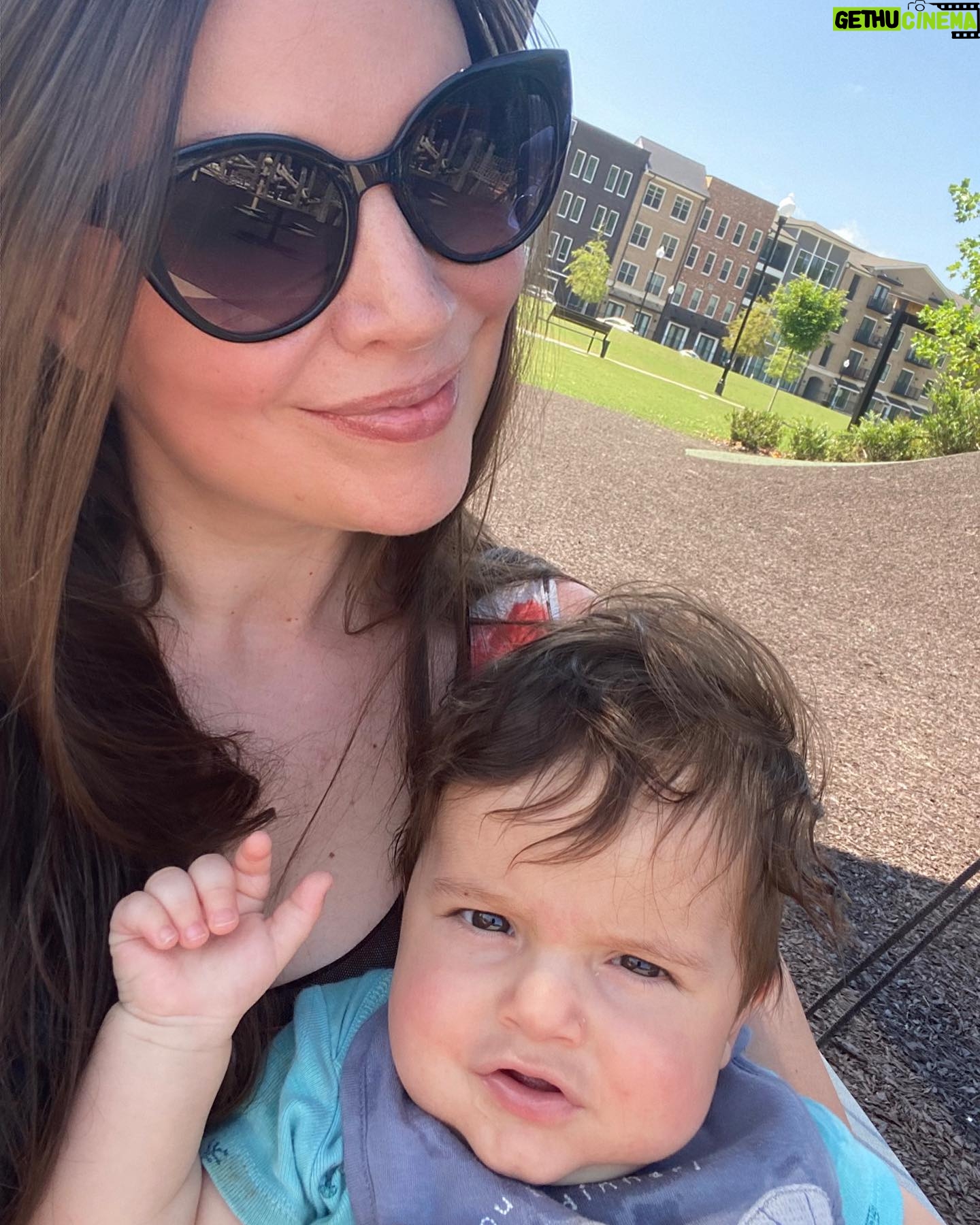 Carlee Baker - 101 Likes - Took a Monday morning trip to the library, then hung out for a few minutes swinging in the shade at the park. Beckett thought it was too damn hot, and I agreed.