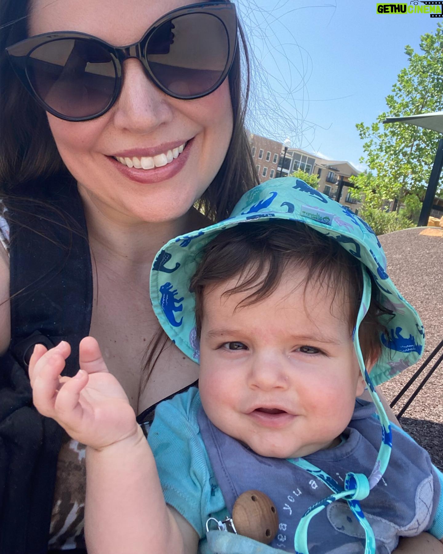 Carlee Baker - 101 Likes - Took a Monday morning trip to the library, then hung out for a few minutes swinging in the shade at the park. Beckett thought it was too damn hot, and I agreed.