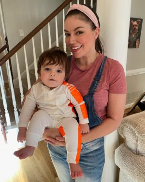 Carlee Baker Instagram - This Halloween I went as the love of Beckett’s life - @msrachelforlittles 💙 and he went as a DIY Cassian Andor on Narkina 5 — you know, every baby’s dream costume 😂 #andor #cassianandor #msrachel