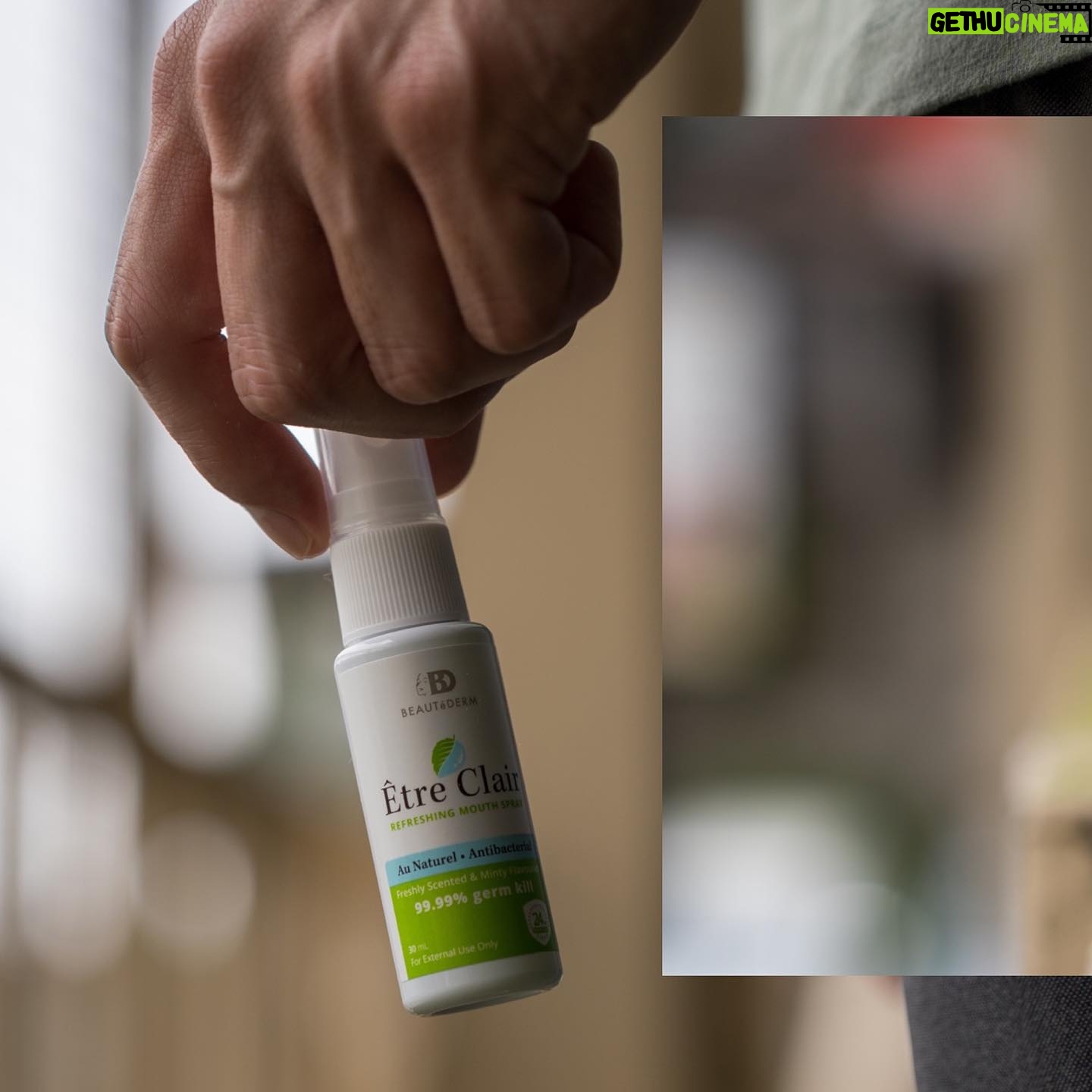 Carlo Aquino - 3 Likes - Breath smelling fresh, anywhere, everywhere..
#BEAUTeDERM
#BeautédermsÊtreClair
#EtreClair
#MouthSpray
#instantfreshbreath