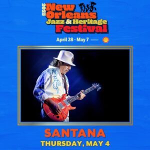 Carlos Santana Instagram - Just announced! Santana, Thursday, May 4 at the New Orleans Jazz Fest! @JazzFest takes place April 28 - May 7 with 600  bands, can’t-resist food, must-see crafts, daily parades and more. Tickets and info at nojazzfest.com. #jazzfest