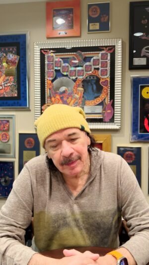 Carlos Santana Instagram - Oneness. Unity. Harmony. That’s what the message of “Let The Guitar Play” is. Enjoy. You can listen everywhere now.