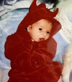 Carlton Elizabeth Instagram - Happy Magickal 19th My Mystickal Mysteri🔮 11 days old n ur first Halloween… u r my everything and I am so beyond proud of the magnificent creature that u r.  Ur kindness, love n empathy knows no bounds and that quiet strength should never be trifled with!!!! I Fucking Love u my little witch🧙‍♀️ #BlessedBe 🌛🌕🌜