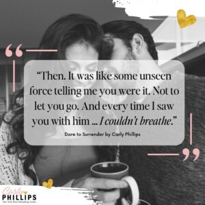 Carly Phillips Instagram - 𝐃𝐀𝐑𝐄 𝐓𝐎 𝐒𝐔𝐑𝐑𝐄𝐍𝐃𝐄𝐑
Have you met Gabe and Izzy yet? 👀💘👇
𝐖𝐇𝐀𝐓 𝐑𝐄𝐀𝐃𝐄𝐑𝐒 𝐀𝐑𝐄 𝐒𝐀𝐘𝐈𝐍𝐆:
"This was my first time reading from Carly Phillips ... so I thought why not, and I thoroughly enjoyed every minute of it. There was enough heat and sizzle in the book to make it a page turner and there was definitely a fiery passion between the two main characters!”

𝐃𝐢𝐯𝐞 𝐢𝐧𝐭𝐨 𝐭𝐡𝐢𝐬 𝐬𝐞𝐫𝐢𝐞𝐬 𝐧𝐨𝐰! 🔥
LINK IN BIO

#carlyphillips #romance #romancebooks #romancereaders #romancerecs #bookish #bookworm #booklover #bookaddict #bookstagram