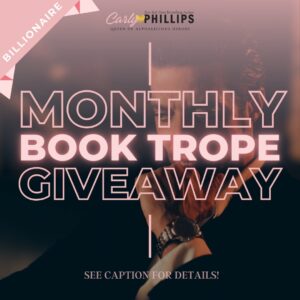 Carly Phillips Instagram - Welcome to the 𝐘𝐄𝐀𝐑 𝐎𝐅 𝐓𝐇𝐄 𝐓𝐑𝐎𝐏𝐄! 💘👇📚
Each month will feature a different trope. You will be asked 𝗢𝗡𝗘 𝗾𝘂𝗲𝘀𝘁𝗶𝗼𝗻 and must post an answer. 𝟰 𝘄𝗶𝗻𝗻𝗲𝗿𝘀 chosen from the comments to win a 𝗺𝘆𝘀𝘁𝗲𝗿𝘆 𝗽𝗿𝗶𝘇𝗲.

As a BONUS, there will be 𝟮 𝗙𝗥𝗘𝗘 Trope books offered exclusively to Carly’s Corner members! The FREE books will also be included in my 𝗙𝗥𝗘𝗘𝗕𝗜𝗘 𝗙𝗥𝗜𝗗𝗔𝗬 𝗡𝗲𝘄𝘀𝗹𝗲𝘁𝘁𝗲𝗿 so make sure you sign up! Just for signing up, you will get 2 extra free Carly books (Going Down Easy and Dare to Love).

Sign-up for the newsletter here 👉 LINK IN BIO

💘 𝐌𝐀𝐑𝐂𝐇'𝐬 𝐓𝐑𝐎𝐏𝐄 is Billionaires
📚 𝐌𝐀𝐑𝐂𝐇'𝐬 𝐅𝐫𝐞𝐞 𝐁𝐨𝐨𝐤𝐬: Dare to Desire and Just One Scandal 
🤔 𝐐𝐔𝐄𝐒𝐓𝐈𝐎𝐍 𝐎𝐅 𝐓𝐇𝐄 𝐌𝐎𝐍𝐓𝐇: What is the first Romance you read? Title and author please!

Leave an answer in the comments below, and 4 winners will be chosen by Candi, who you all know by now!

Good luck!!
Carly xo

#bookstagramgiveaway #giveaway #monthlygiveaway #carlyphillips #romance #romancebooks #romancereaders #romancerecs #bookish #bookworm #booklover #bookaddict #bookstagram