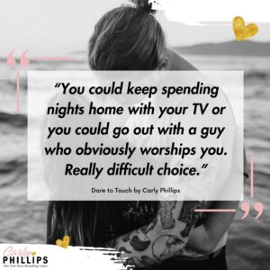 Carly Phillips Instagram - Have you read 𝐃𝐀𝐑𝐄 𝐓𝐎 𝐓𝐎𝐔𝐂𝐇 yet? 🔥📚💘
"𝙃𝙚 𝙙𝙤𝙚𝙨𝙣'𝙩 𝙙𝙤 𝙖𝙣𝙮𝙩𝙝𝙞𝙣𝙜 𝙝𝙖𝙡𝙛𝙬𝙖𝙮... 𝙞𝙣 𝙗𝙚𝙙 𝙤𝙧 𝙤𝙪𝙩. 𝘼𝙣𝙙 𝙬𝙝𝙚𝙣 𝘿𝙮𝙡𝙖𝙣 𝙍𝙝𝙤𝙙𝙚𝙨, 𝙏𝙧𝙖𝙫𝙚𝙡 𝘿𝙞𝙧𝙚𝙘𝙩𝙤𝙧 𝙛𝙤𝙧 𝙩𝙝𝙚 𝙈𝙞𝙖𝙢𝙞 𝙏𝙝𝙪𝙣𝙙𝙚𝙧 𝙛𝙤𝙤𝙩𝙗𝙖𝙡𝙡 𝙩𝙚𝙖𝙢, 𝙙𝙚𝙘𝙞𝙙𝙚𝙨 𝙩𝙤 𝙥𝙪𝙧𝙨𝙪𝙚 𝙊𝙡𝙞𝙫𝙞𝙖 𝘿𝙖𝙧𝙚, 𝙝𝙚 𝙜𝙤𝙚𝙨 𝙖𝙡𝙡 𝙞𝙣."

𝙒𝙃𝘼𝙏 𝙍𝙀𝘼𝘿𝙀𝙍𝙎 𝘼𝙍𝙀 𝙎𝘼𝙔𝙄𝙉𝙂 👇
"Lots of sizzling scenes between Olivia and Dylan and Dylan's character was an absolute sweetheart :D This is the Carly Phillips writing that we know and relish!" - 𝙂𝙤𝙤𝙙𝙧𝙚𝙖𝙙𝙨 𝙍𝙚𝙫𝙞𝙚𝙬

Grab your copy today! 👇
𝐋𝐢𝐧𝐤 𝐢𝐧 𝐁𝐢𝐨

#carlyphillips #romance #romancebooks #romancereaders #romancerecs #bookish #bookworm #booklover #bookaddict #bookstagram