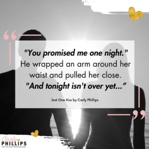 Carly Phillips Instagram - Have you read 𝐉𝐔𝐒𝐓 𝐎𝐍𝐄 𝐊𝐈𝐒𝐒 𝐛𝐲 𝐂𝐚𝐫𝐥𝐲 𝐏𝐡𝐢𝐥𝐥𝐢𝐩𝐬? 💘👇
Series: The Kingston Family #6

"𝙄𝙩 𝙬𝙖𝙨 𝙨𝙪𝙥𝙥𝙤𝙨𝙚𝙙 𝙩𝙤 𝙗𝙚 𝙤𝙣𝙚 𝙛𝙪𝙣 𝙣𝙞𝙜𝙝𝙩 𝙤𝙛 𝙝𝙤𝙩 𝙨𝙚𝙭. 𝙄𝙩 𝙩𝙪𝙧𝙣𝙚𝙙 𝙞𝙣𝙩𝙤 𝙖 𝙨𝙚𝙘𝙤𝙣𝙙. 
𝙏𝙝𝙚𝙣 𝙖 𝙩𝙝𝙞𝙧𝙙. 𝙉𝙤𝙬 𝙈𝙤𝙩𝙝𝙚𝙧 𝙉𝙖𝙩𝙪𝙧𝙚 𝙞𝙨 𝙝𝙖𝙫𝙞𝙣𝙜 𝙩𝙝𝙚 𝙡𝙖𝙨𝙩 𝙬𝙤𝙧𝙙—𝙬𝙞𝙩𝙝 𝙖 𝙨𝙚𝙘𝙧𝙚𝙩 𝙗𝙖𝙗𝙮 𝙨𝙪𝙧𝙥𝙧𝙞𝙨𝙚!" 

Prepare yourself for:
✔️ Billionaire
✔️ Brother’s Best Friend
✔️ Forced Proximity
✔️ Mental Health
✔️ One Night Stand
✔️ Surprise Baby
✔️ Suspense

𝐖𝐇𝐀𝐓 𝐑𝐄𝐀𝐃𝐄𝐑𝐒 𝐀𝐑𝐄 𝐒𝐀𝐘𝐈𝐍𝐆:
"This book has everything that a CP book is known for. Fun plot, Steamy scenes, little drama and at the heart...Family. This can be read alone, but I also highly recommend the entire dare series. It is an interwoven family of books and you pick up on different characters throughout her entire series."

𝙂𝙧𝙖𝙗 𝙮𝙤𝙪𝙧 𝙘𝙤𝙥𝙮 𝙣𝙤𝙬! 👇
https://www.carlyphillips.com/books/just-one-kiss-dirty-dares/

#carlyphillips #romance #romancebooks #romancereaders #romancerecs #bookish #bookworm #booklover #bookaddict #bookstagram
