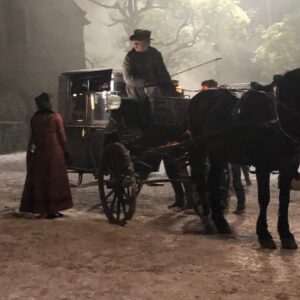 Carmel Laniado Instagram - Can’t wait for you guys to watch the second episode of #achristmascarol on @bbcone tonight at 9pm!!! @billybarrattofficial 🎄You won’t be seeing any of these smiles on us in this episode🤔🤫😈