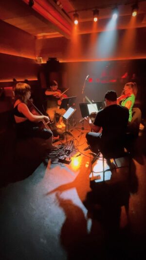Caroline Shaw Instagram - amazing experience last night with @attaccaquartet at @publicrecordsnyc, sharing our new record “evergreen” (on @nonesuchrecords). i really really want to do more concerts like this. intimate, in the round, kinda raw chamber music. clap in the middle. holler and woo. cry. laugh. sweat. fall in love. 

ok see you there again next time. 

here’s a bit of soundcheck.
