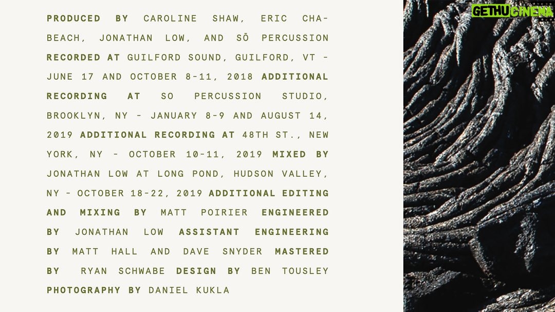 Caroline Shaw - 874 Likes - let the soil play its simple part. /// i canāt say what a joy itās been to make this with @sopercussion and @heyjonlow over the last few years. itās a bit scary to say here, here is my whole heart, here it is folded into the corners of these songs, here... but here we go. š± album release day! ///
.
.
all of my love and thanks to the wonderful people who have made this record possible. (swipe right to view full credits.) everyone at @nonesuchrecords (@gschauf & @karinaisahug & david bither &&&), @_mpoirier, @alyssajkh, @travilaplante, @danielkukla, @guilfordsound, @ryanschwabe_, @ecmotherwell, @shelbyblez, @dominicmekky, @yumitamashiro, david bither, james egelhofer, rob robbins, all of our families who are there for us with love & patience, and anne carson & robert currie who make me want to keep making things. ā¤ļø