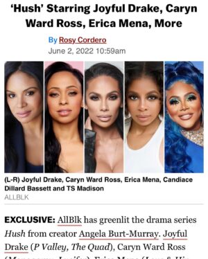 Caryn Ward Instagram - 💫It’s  finally here…HUSH. Can’t wait for you to see what this dynamic team has put together! Buckle up….and stay tuned! 🤫 #Hush #HushTVSeries #CarynWardRoss #JordanonHush