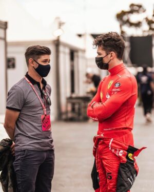 Casey Stoner Instagram - Guess these two fast guys have something in common 👀 

(And not only their birthday on 16th October 😎)

#essereFerrari 🔴 #AusGP @charles_leclerc @official_cs27