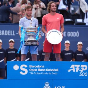 Casper Ruud Instagram - What an incredible feeling🤩
I grew up watching this tournament on TV and it has always been a motivation and an inspiration for me to come here. Lifting the trophy is a fantastic feeling and a great step forward in my career🏆
Thanks to the best team, to my family, the fans and everyone supporting me❤️
And to @stefanostsitsipas98, well done this week! It wasn’t easy for any of us. But we were in the final again. Let’s go for another, huh?
📸: @bcnopenbs