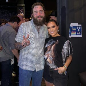 Cassie DiLaura Instagram - • this one gets it’s own spot on the feed • @postmalone 🤠

#spotifyhouse #cmafest #postmalone