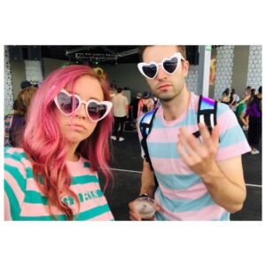 Cat Alter Instagram - Still mourning for you Coachella. I miss the days of matching outfits, glitter, and walking 15 miles a day. #realmenwearheartshapedglasses