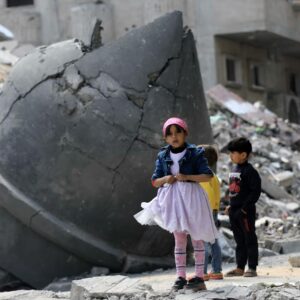 Cat Stevens Instagram - Children gather around the rubble of a mosque destroyed in an Israeli attack on Rafah...and while this goes on, politicians graze around the grounds of the UN

Photo: Anadolu/Getty Images
#rafah #ramadan #mosque #unitednations #palestine #children #politics #peace