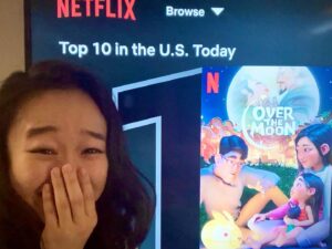 Cathy Ang Instagram - It was an eventful morning 🥲 Thank you, thank you, thank you 🙏
.
.
.
pc: @kanellacoconut 
#overthemoonmovie #overthemoonnetflix #netflix #glenkeane #pearlstudio #top10 #animation #animatedmovie #aapi #asian #representationmatters #asianrepresentation #asianart