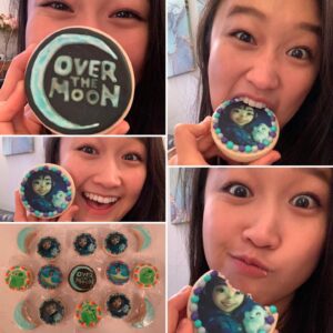 Cathy Ang Instagram - Best bday present was the chance to EAT MYSELF AS A DESSERT LOL - thank you fam for these @mama.roclee.bakes OVER THE MOON themed COOKIES!!!! 😍 She shipped them to me overnight as a special order and they are so DELICIOUS! And soon they will be gone 😈
#yummy #nomnom #cookies #bakery #overthemoon #overthemoonnetflix #overthemoonmovie #cannibal #dessert #sweet