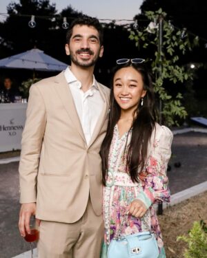 Cathy Ang Instagram - Thank you @netaporter / @mrporter / @ralphlauren / @poloralphlauren for having us in the Hamptons! Summer dresses, beautiful friends, and good vibes all night 😘
.
Outfit by @meg_galvin and #netaporter featuring:
#zimmermann belted linen dress 👗 
#shopcovry sunglasses (for those of us with low bridges!!) 🕶
#celestestarre bracelets ✨
#nottejewelry earrings 💎
#gedebe purse 👜 
#loefflerrandall heels 👠 (aka lily’s favorite shoes 😘)
.
📸: @bfa