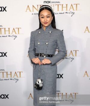 Cathy Ang Instagram - And just like that…. our first red carpet!!! 😭😭😭 First 2 eps are out, and boy was it special to watch with the @justlikethatmax and @hbomax family!! You’ll see some sappy posts about the cast and crew soon :) For now, let me thank @agentchrislee @rudinj @joshrahm and @andreabraff for getting me here 🙏
…
Styling 👗: @meg_galvin 
Makeup💄: @yumi_mori 
Hair 💇‍♀️: @yukikotajima 
.
#andjustlikethat #hbomax #sexandthecity #satc #ajlt #premiere #redcarpet #tv #tvpremiere #firstredcarpet #streaming #streamer #moma #andjustlikethathbomax